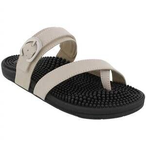 NEW KENKOH women's aura-v therapeutic massage sandal in taupe